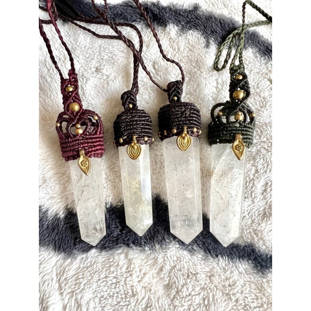 Braided Hemp + ST Quartz Power Pendant Necklace - Picture 6 of 9